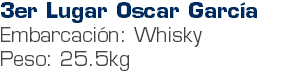 3er Lugar Oscar García Embarcación: Whisky Peso: 25.5kg