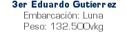 3er Eduardo Gutíerrez Embarcación: Luna Peso: 132.500vkg