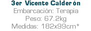 3er Vicente Calderón Embarcación: Terapia Peso: 67.2kg Medidas: 182x99cm*